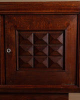 Art Deco Geometric Oak Sideboard by Charles Dudouyt, France, 1940's - Lone Fox