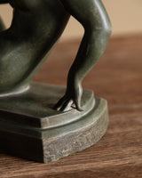 Art Deco Green Ceramic Sculpture by Pál Pátzay, Hungary, 1930's - Lone Fox