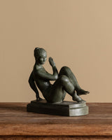 Art Deco Green Ceramic Sculpture by Pál Pátzay, Hungary, 1930's - Lone Fox