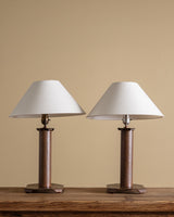Art Deco Hammered Copper Table Lamps, 1930's (2 available) - Lone Fox