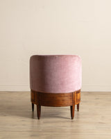 Art Deco Inlaid Mahogany & Velour Club Chair, Sweden, 1930's - Lone Fox