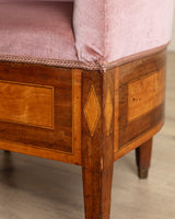 Art Deco Inlaid Mahogany & Velour Club Chair, Sweden, 1930's - Lone Fox