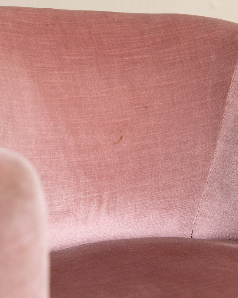 Art Deco Inlaid Mahogany & Velour Club Chair, Sweden, 1930's - Lone Fox