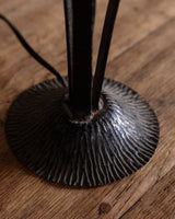 Art Deco Iron Lamp with Marbled Glass Globe, France, 1950's - Lone Fox