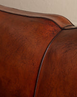 Art Deco Leather Mustache Back Sofa, France, 1930's - Lone Fox