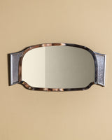 Art Deco Mirror with Etched Metal Sides, France, 1940's - Lone Fox