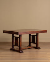 Art Deco Oak Dining Table / Desk Manner of Charles Dudouyt, France, 1940s - Lone Fox