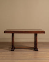 Art Deco Oak Dining Table / Desk Manner of Charles Dudouyt, France, 1940s - Lone Fox