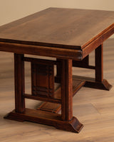 Art Deco Oak Dining Table / Desk Manner of Charles Dudouyt, France, 1940s - Lone Fox