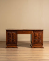 Art Deco Oak Executive Desk by Charles Dudouyt, France, 1940's - Lone Fox