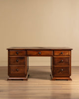 Art Deco Oak Executive Desk by Charles Dudouyt, France, 1940's - Lone Fox