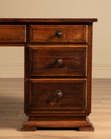 Art Deco Oak Executive Desk by Charles Dudouyt, France, 1940's - Lone Fox