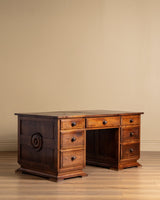 Art Deco Oak Executive Desk by Charles Dudouyt, France, 1940's - Lone Fox