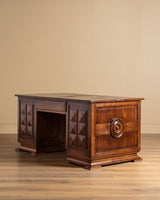 Art Deco Oak Executive Desk by Charles Dudouyt, France, 1940's - Lone Fox