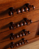 Art Deco Oak Paneled Door Sideboard w/ Turned Wood Pulls, France, 1940's - Lone Fox