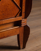 Art Deco Oak Sideboard w/ Crosshatch, Manner of Jean Royere, France, 1945 - Lone Fox