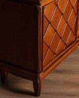 Art Deco Oak Sideboard w/ Crosshatch, Manner of Jean Royere, France, 1945 - Lone Fox