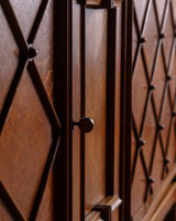 Art Deco Oak Sideboard w/ Crosshatch, Manner of Jean Royere, France, 1945 - Lone Fox