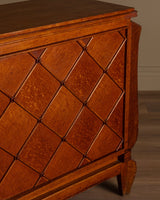 Art Deco Oak Sideboard w/ Crosshatch, Manner of Jean Royere, France, 1945 - Lone Fox