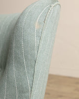 Art Deco Oak & Wool Striped Lounge Chair, Sweden, 1940's - Lone Fox