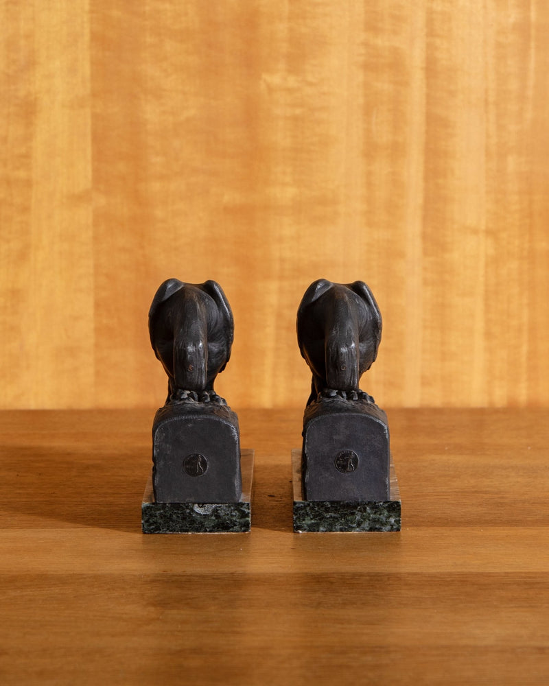 Art Deco Parrot Bookends by Georges Van De Voorde, France, 1930's - Lone Fox
