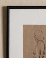 Art Deco Pencil Sketch of Nude Figure, France, 1920's - Lone Fox