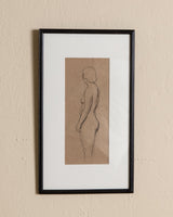 Art Deco Pencil Sketch of Nude Figure, France, 1920's - Lone Fox