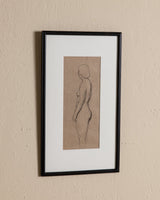 Art Deco Pencil Sketch of Nude Figure, France, 1920's - Lone Fox