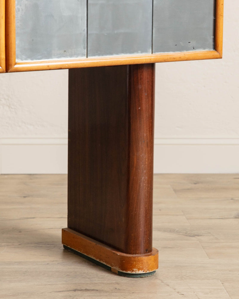 Art Deco Rosewood Mirrored Two Door Bar Cabinet, Italy, 1939 - Lone Fox