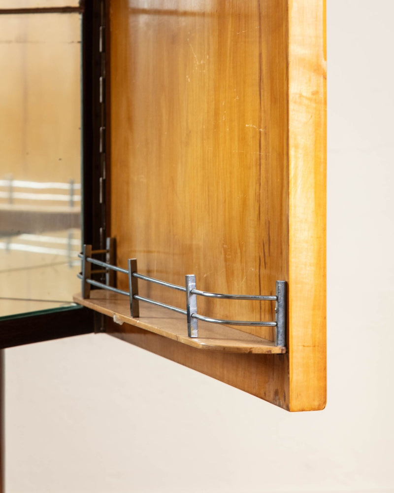 Art Deco Rosewood Mirrored Two Door Bar Cabinet, Italy, 1939 - Lone Fox