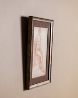 Art Deco Seated Nude Pencil Sketch, France, 1920s - Lone Fox