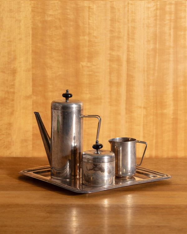 Art Deco Silver Plated Coffee Service, Italy, 1930's - Lone Fox