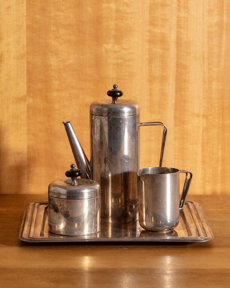 Art Deco Silver Plated Coffee Service, Italy, 1930's - Lone Fox