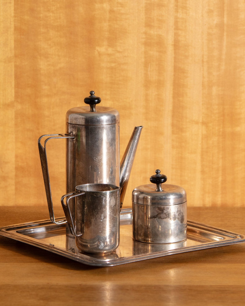 Art Deco Silver Plated Coffee Service, Italy, 1930's - Lone Fox