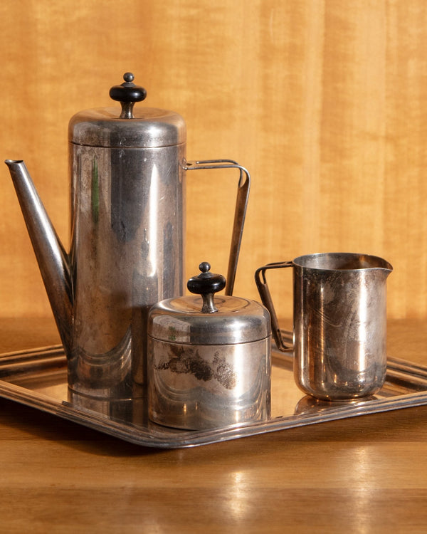 Art Deco Silver Plated Coffee Service, Italy, 1930's - Lone Fox