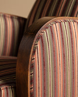 Art Deco Striped Oak Lounge Chair, France, Circa 1920s (2 available) - Lone Fox
