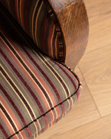 Art Deco Striped Oak Lounge Chair, France, Circa 1920s (2 available) - Lone Fox