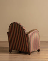 Art Deco Striped Oak Lounge Chair, France, Circa 1920s (2 available) - Lone Fox