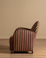 Art Deco Striped Oak Lounge Chair, France, Circa 1920s (2 available) - Lone Fox