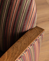 Art Deco Striped Oak Lounge Chair, France, Circa 1920s (2 available) - Lone Fox