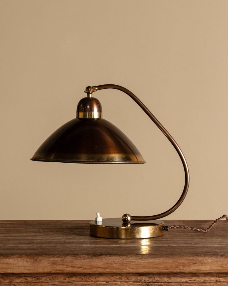 Art Deco-Style Brass Desk Lamp by Helo Leuchten, Germany, 1960s