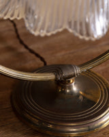 Art Deco Style Brass & Ribbed Glass Table Lamp, Europe, 1950s - Lone Fox