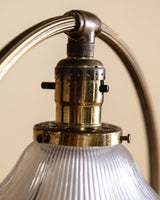 Art Deco Style Brass & Ribbed Glass Table Lamp, Europe, 1950s - Lone Fox