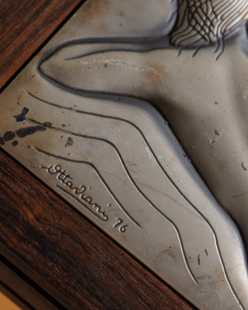 Art Deco Style by Silver Embossed Box by Ottaviani, Italy, 1976 - Lone Fox