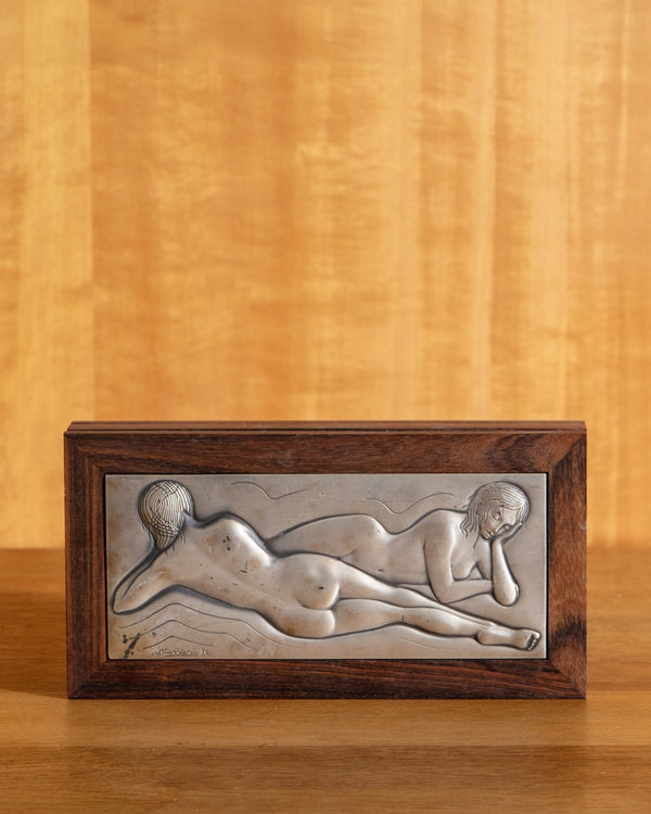 Art Deco Style by Silver Embossed Box by Ottaviani, Italy, 1976 - Lone Fox