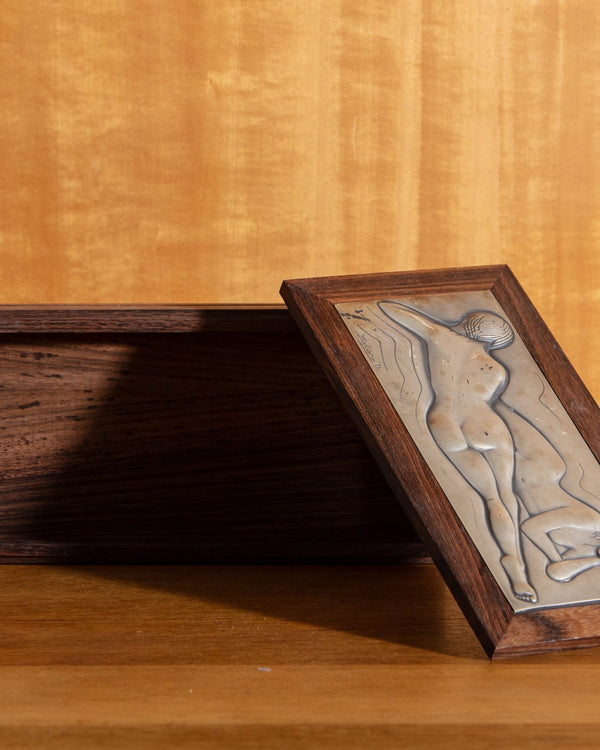 Art Deco Style by Silver Embossed Box by Ottaviani, Italy, 1976 - Lone Fox