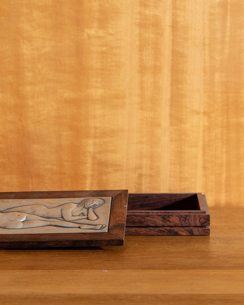 Art Deco Style by Silver Embossed Box by Ottaviani, Italy, 1976 - Lone Fox