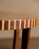 Art Deco Style Parquetry Burl Accent Tables, Italy, 1970's (2 Available) - Lone Fox