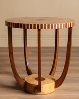 Art Deco Style Parquetry Burl Accent Tables, Italy, 1970's (2 Available) - Lone Fox