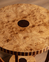 Art Deco Style Parquetry Burl Accent Tables, Italy, 1970's (2 Available) - Lone Fox
